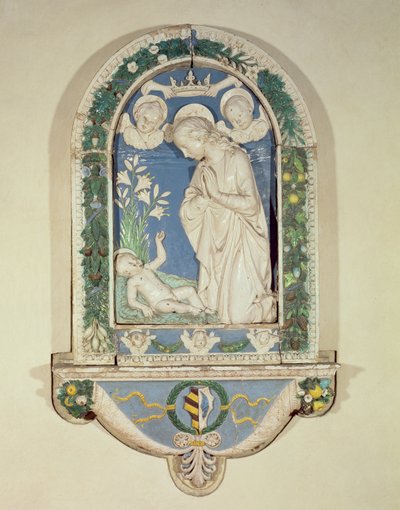 Madonna mit Kind (polychrome Terrakotta) von Andrea Della Robbia